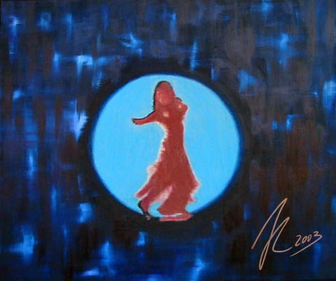 Belly Dancer - painting for sale by Kave Atefie - öl, acryl, pastel auf canvas