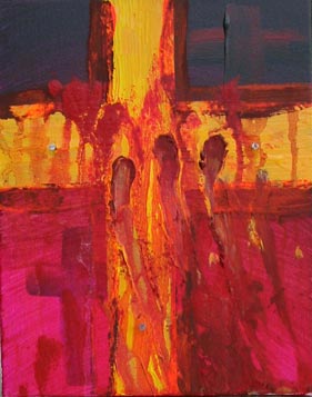 The Cross - painting by Kave Atefie - öl, acryl, pastel auf canvas
