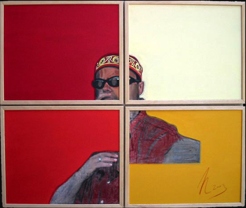 Killing an Arab (The significance of nothing in four coloures) by Kave Atefie - painting for sale