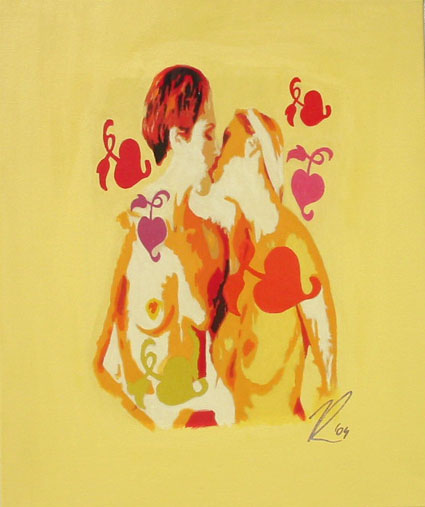 Kühler K. (warm serviert) - erotic art painting for sale by Kave Atefie