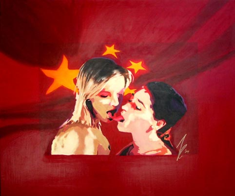 Perfect Red - erotic art paintings for sale by Kave Atefie