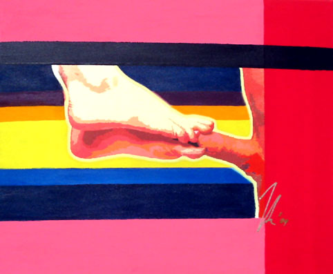 Tic Tac Toe - erotic art paintings for sale by Kave Atefie